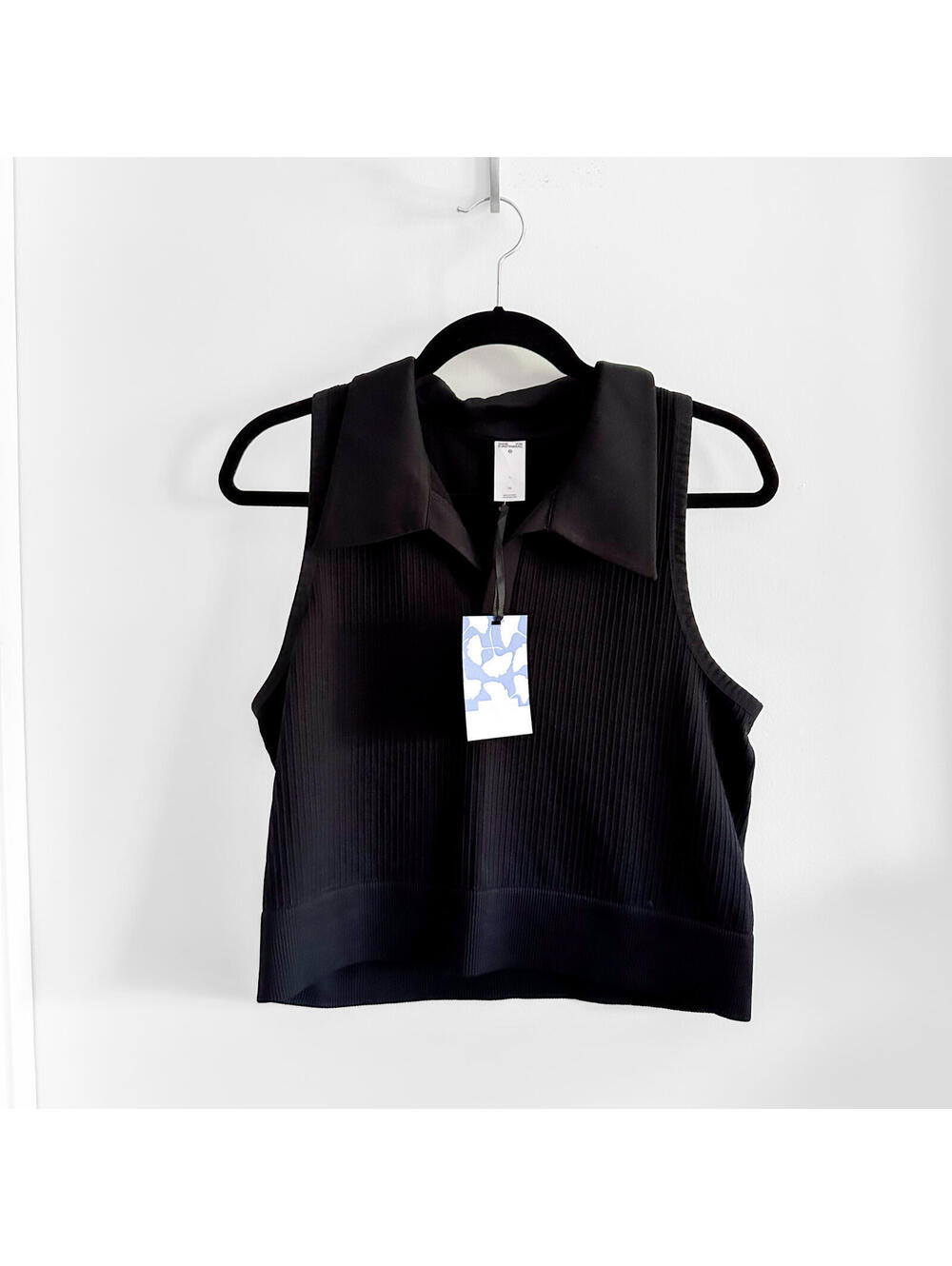 DVF for Target Black Seamless Collared Ribbed‎ Polo Sports Bra Size XXL